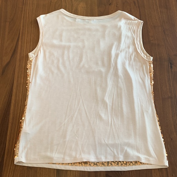 Ted Baker sleeveless sequin top in copper - Picture 4 of 4